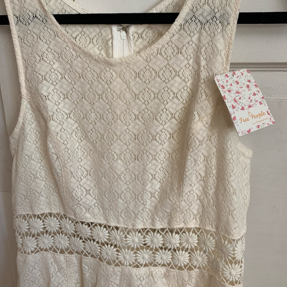 Free People Ivory Daisy Cut-Out Dress